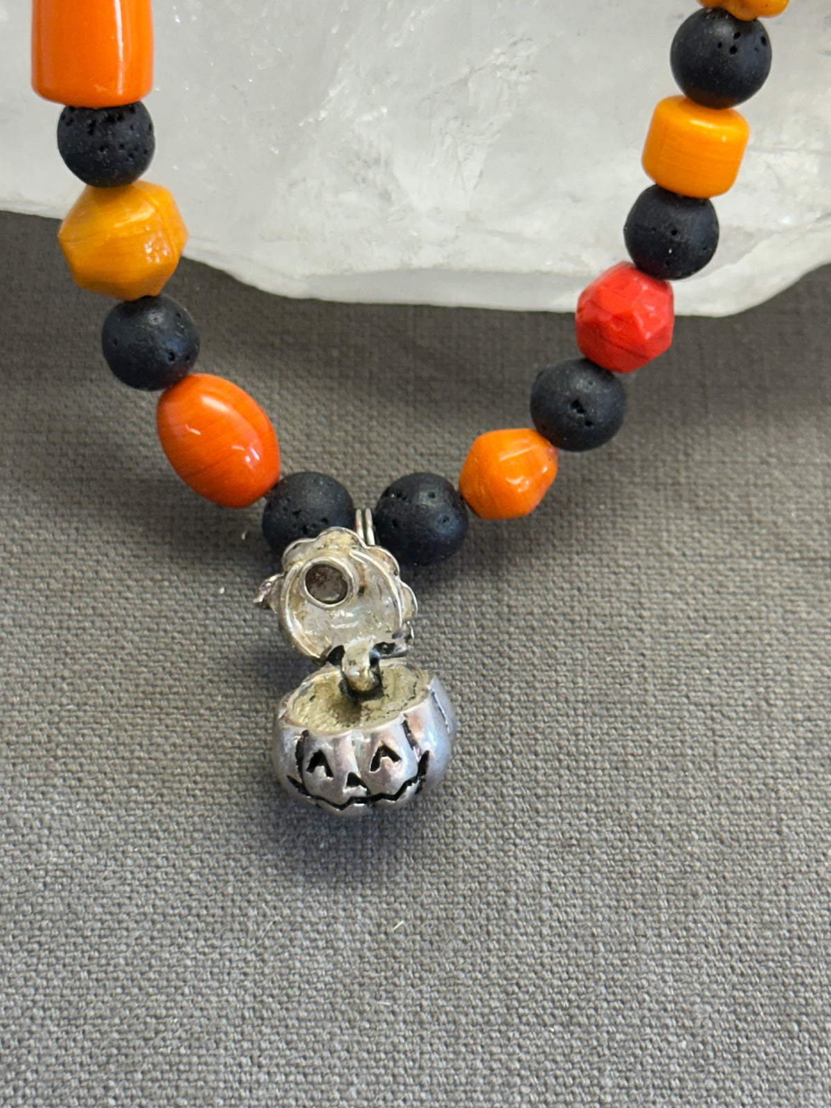 Jack-o’-lantern necklace