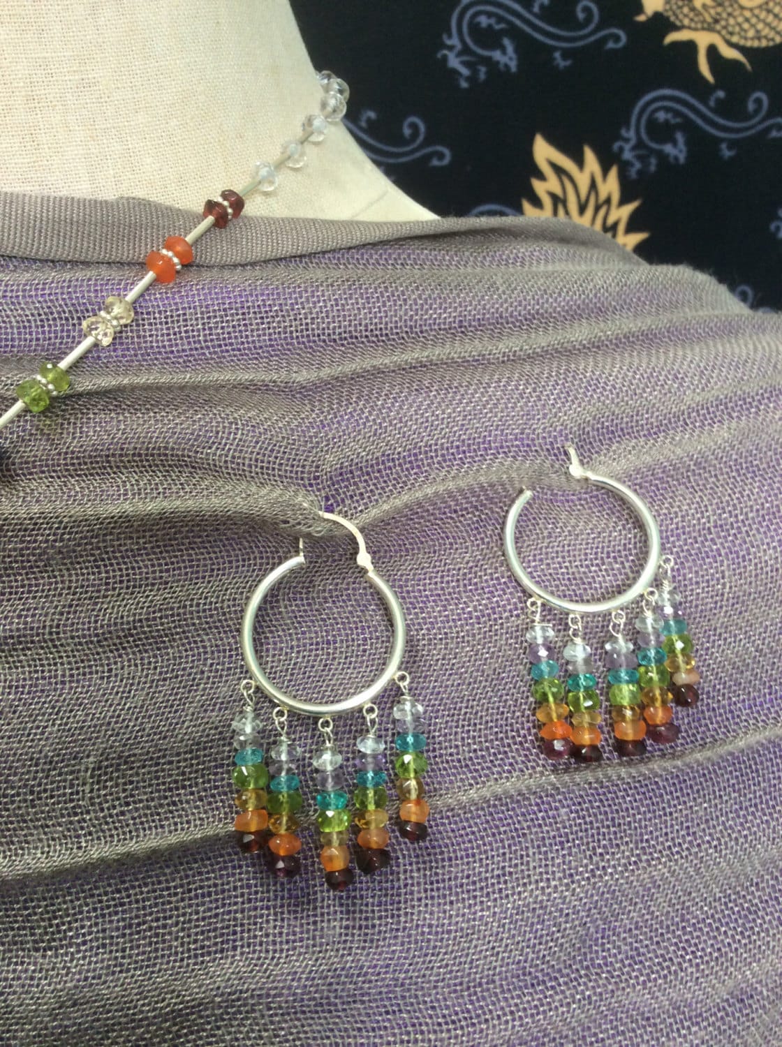 earrings "Rainbow Hoops" sterling hoops, Rainbow earrings, LGBTQ+ jewelry, Pride, Ally, chakra jewelry, Reiki charged, hoop earrings