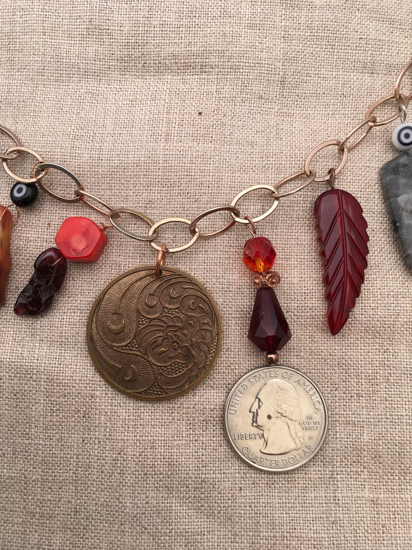 necklace "Phoenix from the Ashes" Phoenix pendant, Charm necklace, Statement piece, Coral, Carnelian, Gift Idea, Fire transformation, Reiki
