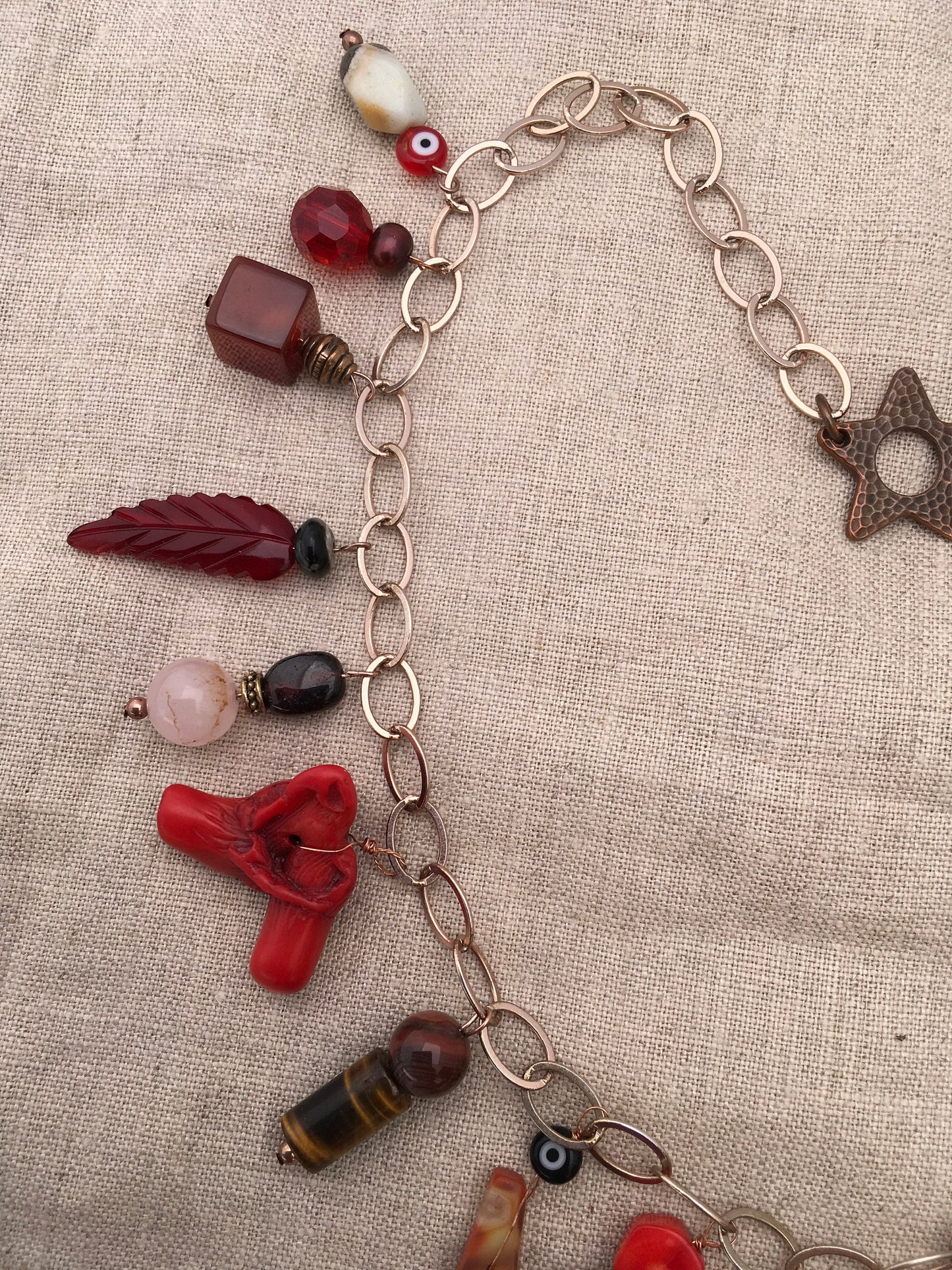 necklace "Phoenix from the Ashes" Phoenix pendant, Charm necklace, Statement piece, Coral, Carnelian, Gift Idea, Fire transformation, Reiki