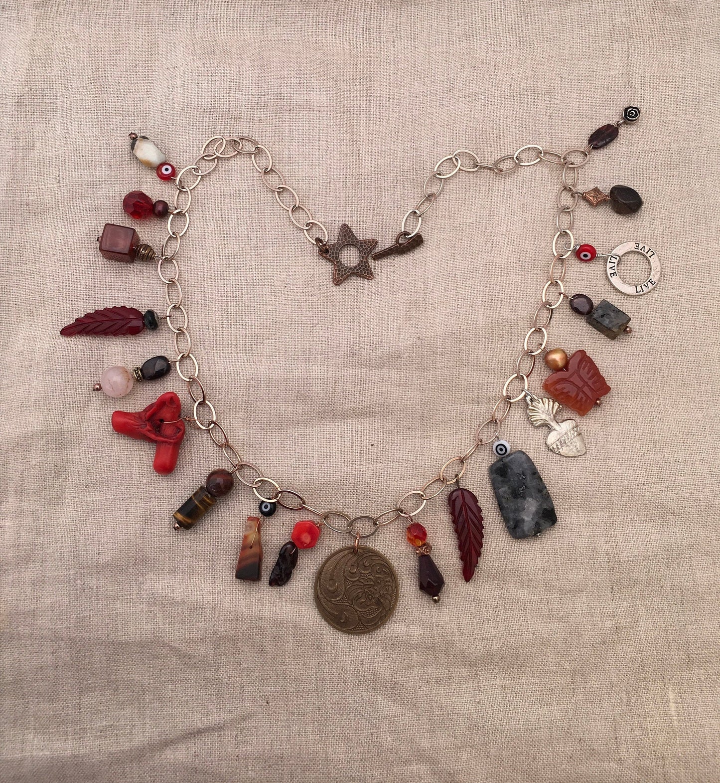necklace "Phoenix from the Ashes" Phoenix pendant, Charm necklace, Statement piece, Coral, Carnelian, Gift Idea, Fire transformation, Reiki