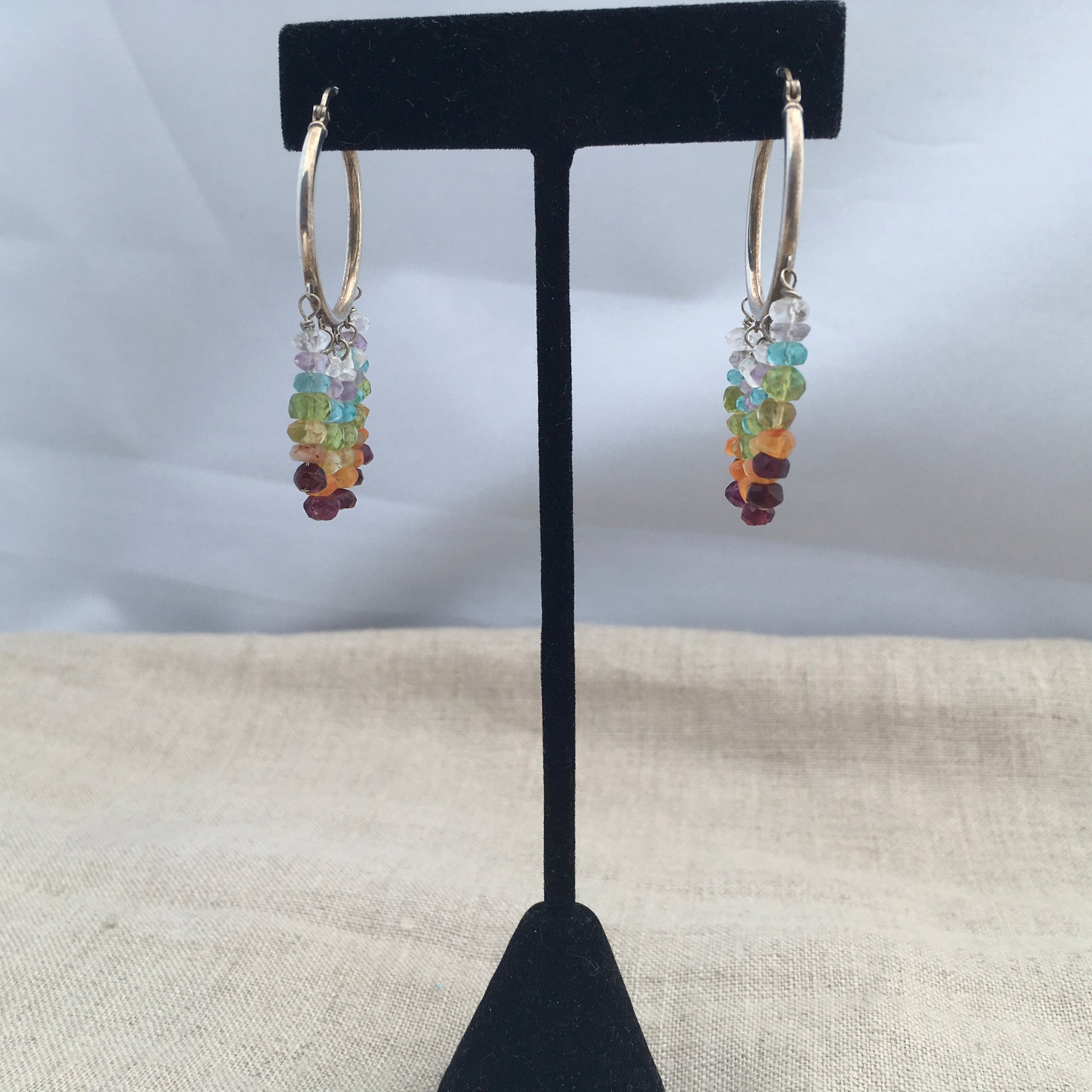 earrings "Rainbow Hoops" sterling hoops, Rainbow earrings, LGBTQ+ jewelry, Pride, Ally, chakra jewelry, Reiki charged, hoop earrings