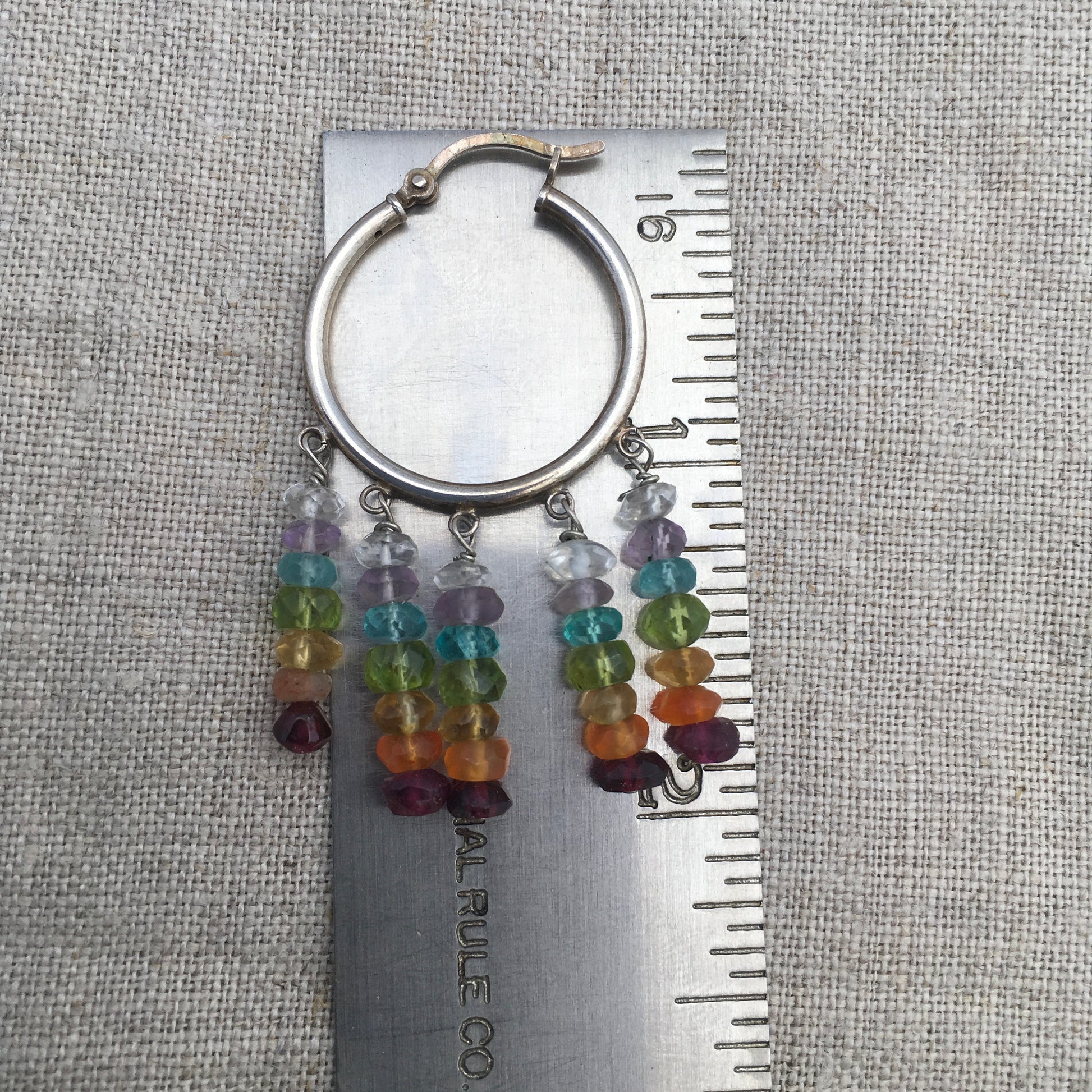 earrings "Rainbow Hoops" sterling hoops, Rainbow earrings, LGBTQ+ jewelry, Pride, Ally, chakra jewelry, Reiki charged, hoop earrings