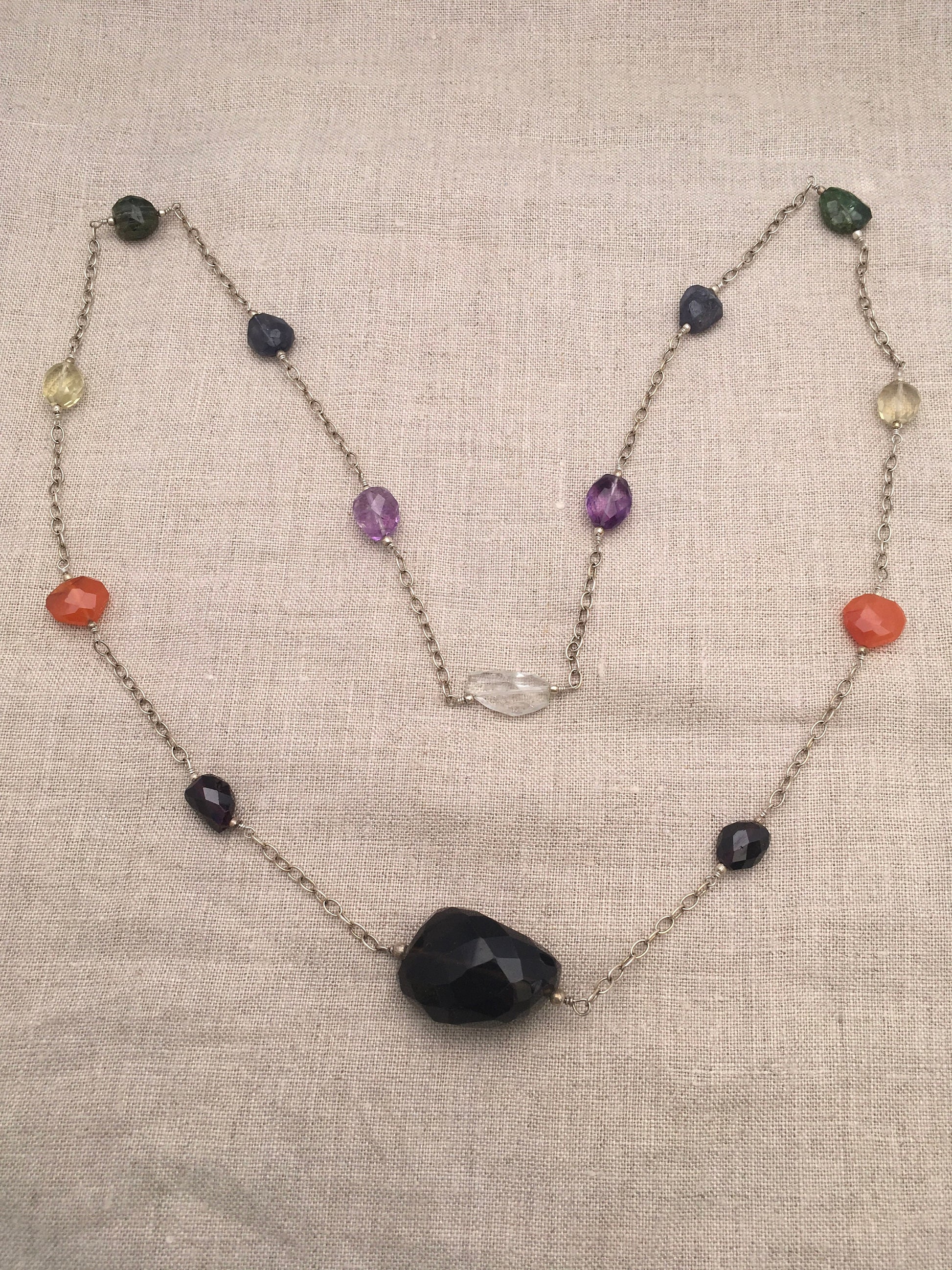 necklace "Continuous Rainbow" Handmade chain, Rainbow stones, Chakra jewelry, LGBTQ necklace, Pride jewelry, Rainbow jewelry, Reiki charged