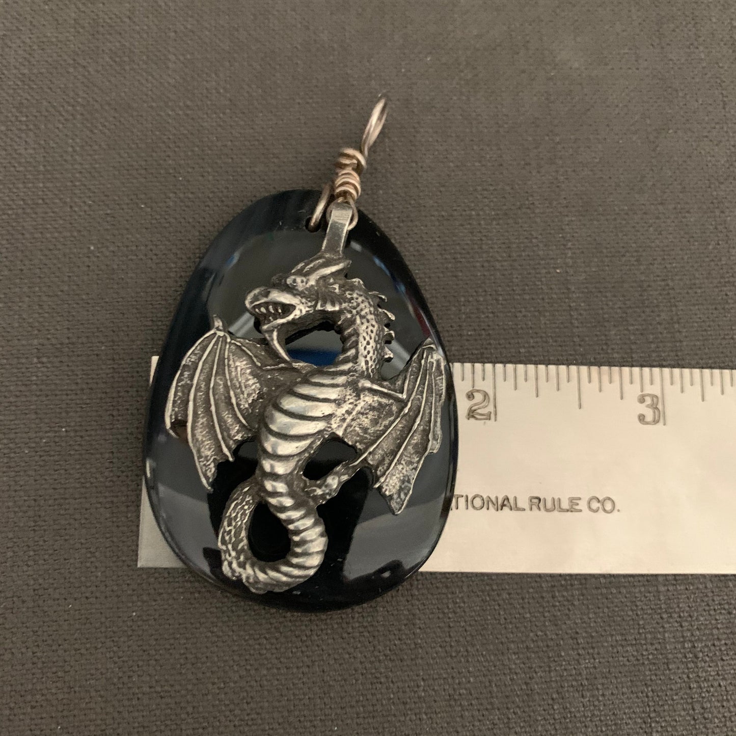 pendant "Dragon Eye" Pewter Dragon, Banded Onyx, Dragon jewelry, Gender Neutral jewelry, Mother of Dragons, Dragon Riders, reiki charged