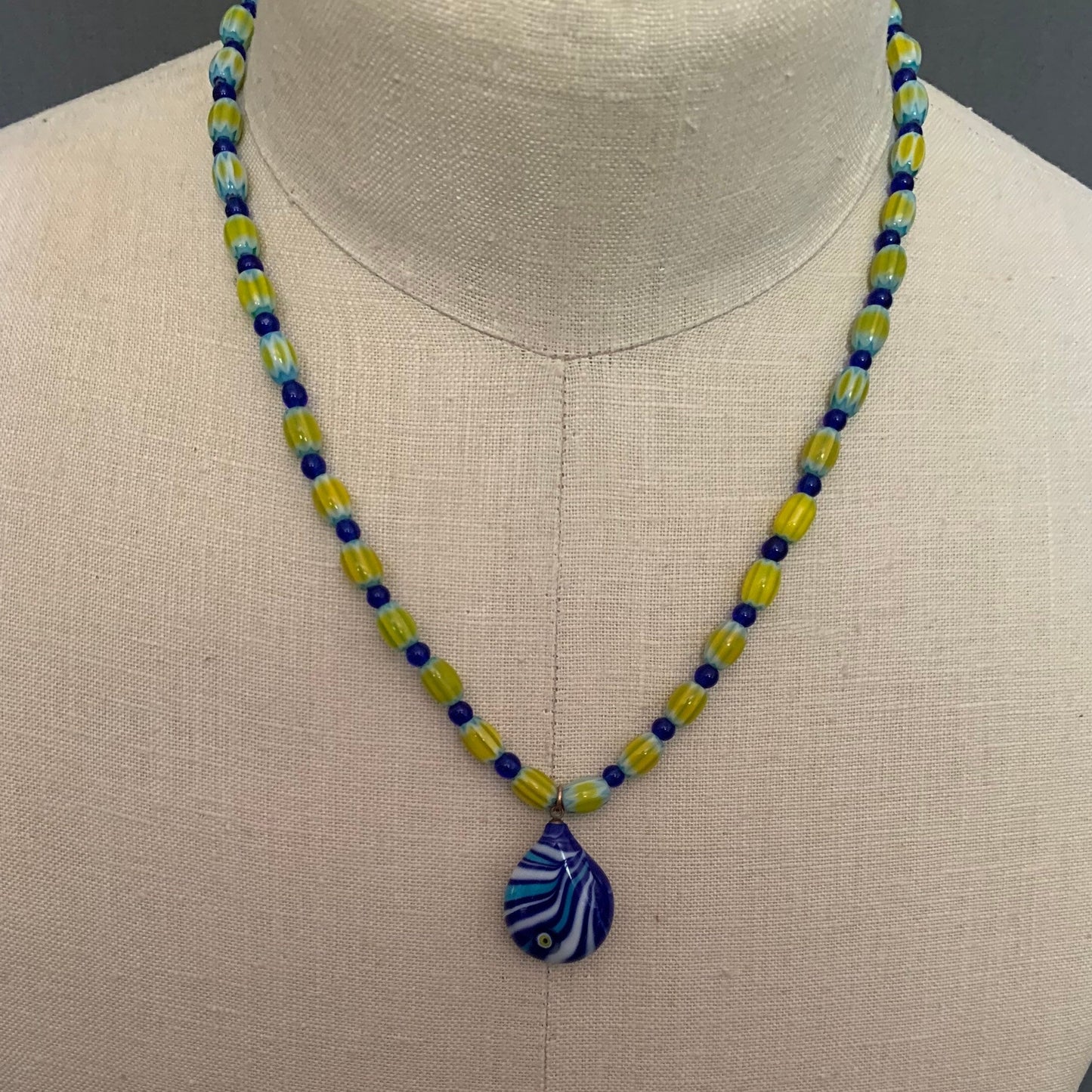 necklace "Sun Spots" Murano Glass Evil Eye pendant, gift idea, millefiori beads, Protection charm, Good Luck, Reiki charged, Gender neutral