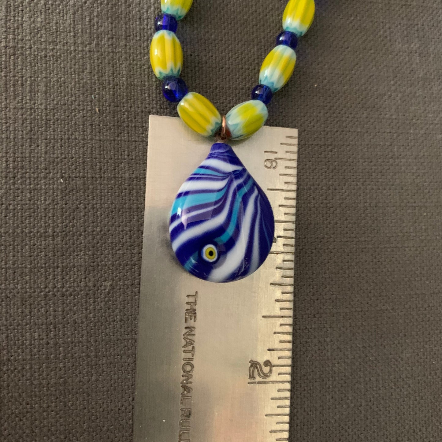 necklace "Sun Spots" Murano Glass Evil Eye pendant, gift idea, millefiori beads, Protection charm, Good Luck, Reiki charged, Gender neutral