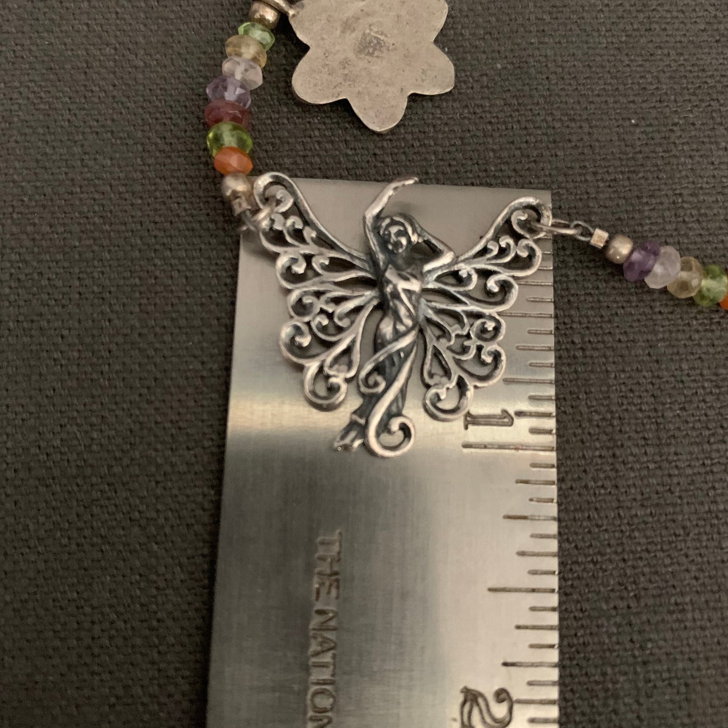 necklace "Broom Fairy" sterling Fairy pendant, Hill Tribe Silver charms, Fairy jewelry, Gift Idea, Midsummer's Night Dream, Fae jewelry