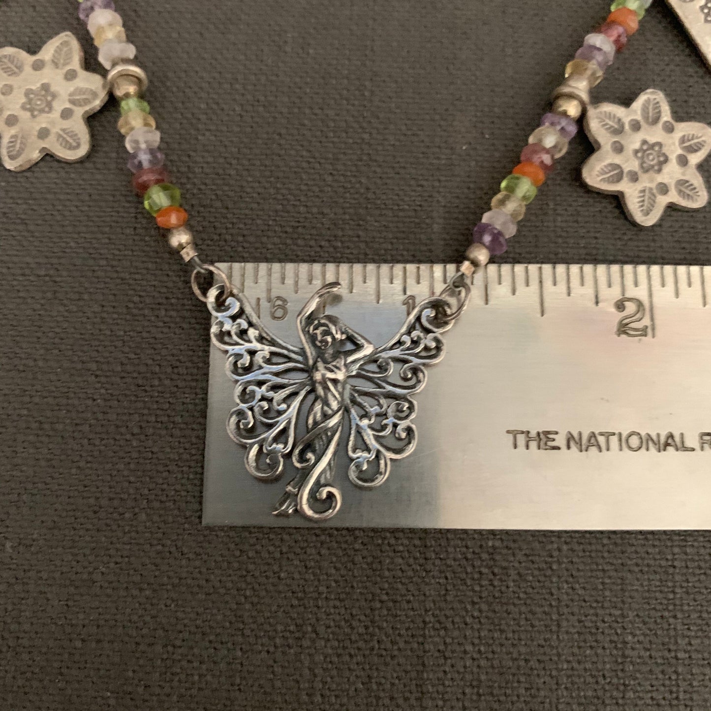 necklace "Broom Fairy" sterling Fairy pendant, Hill Tribe Silver charms, Fairy jewelry, Gift Idea, Midsummer's Night Dream, Fae jewelry