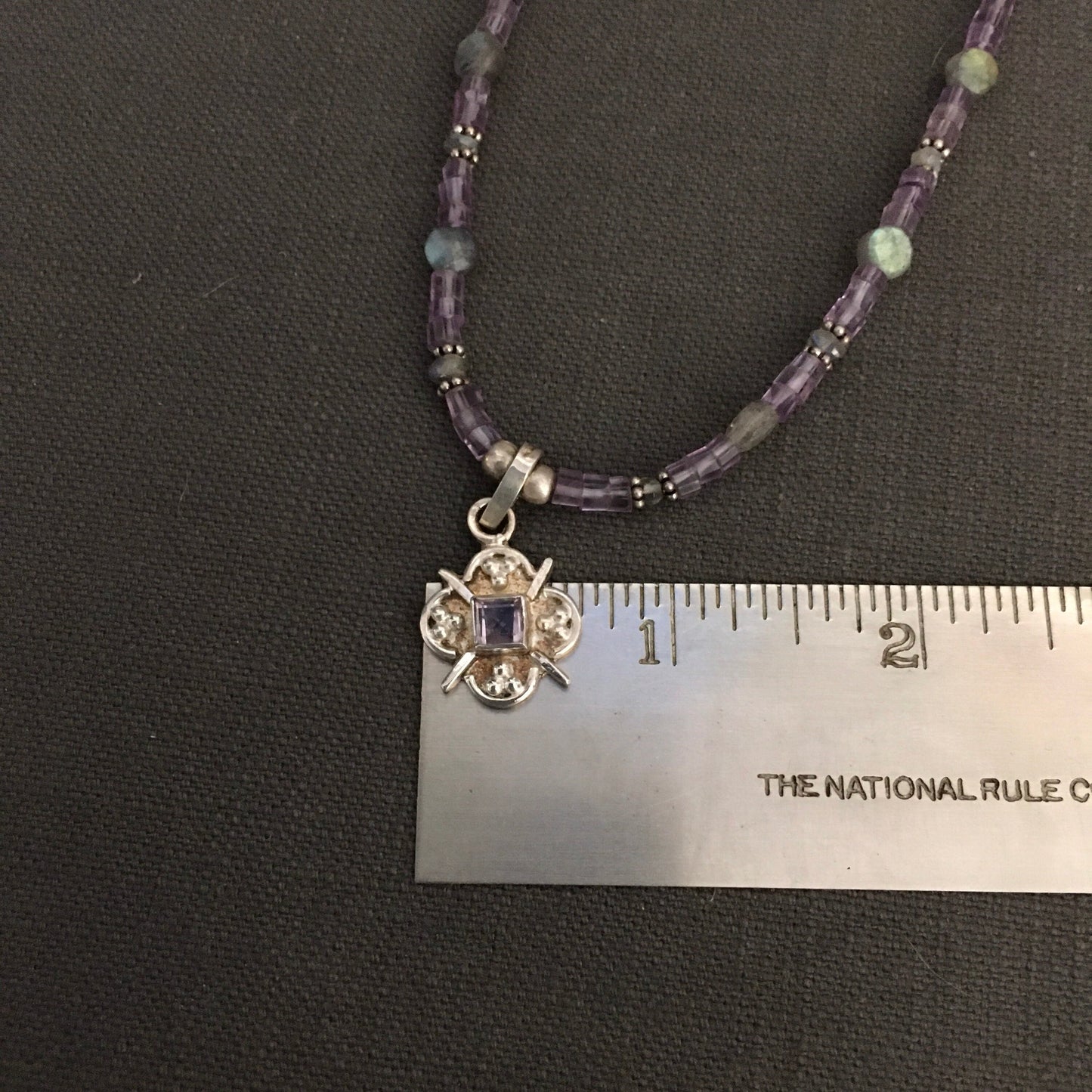 necklace "North Star" Amethyst pendant, Amethyst, Labradorite, Celestial series, Guiding Light, Reiki charged, Chakra jewelry