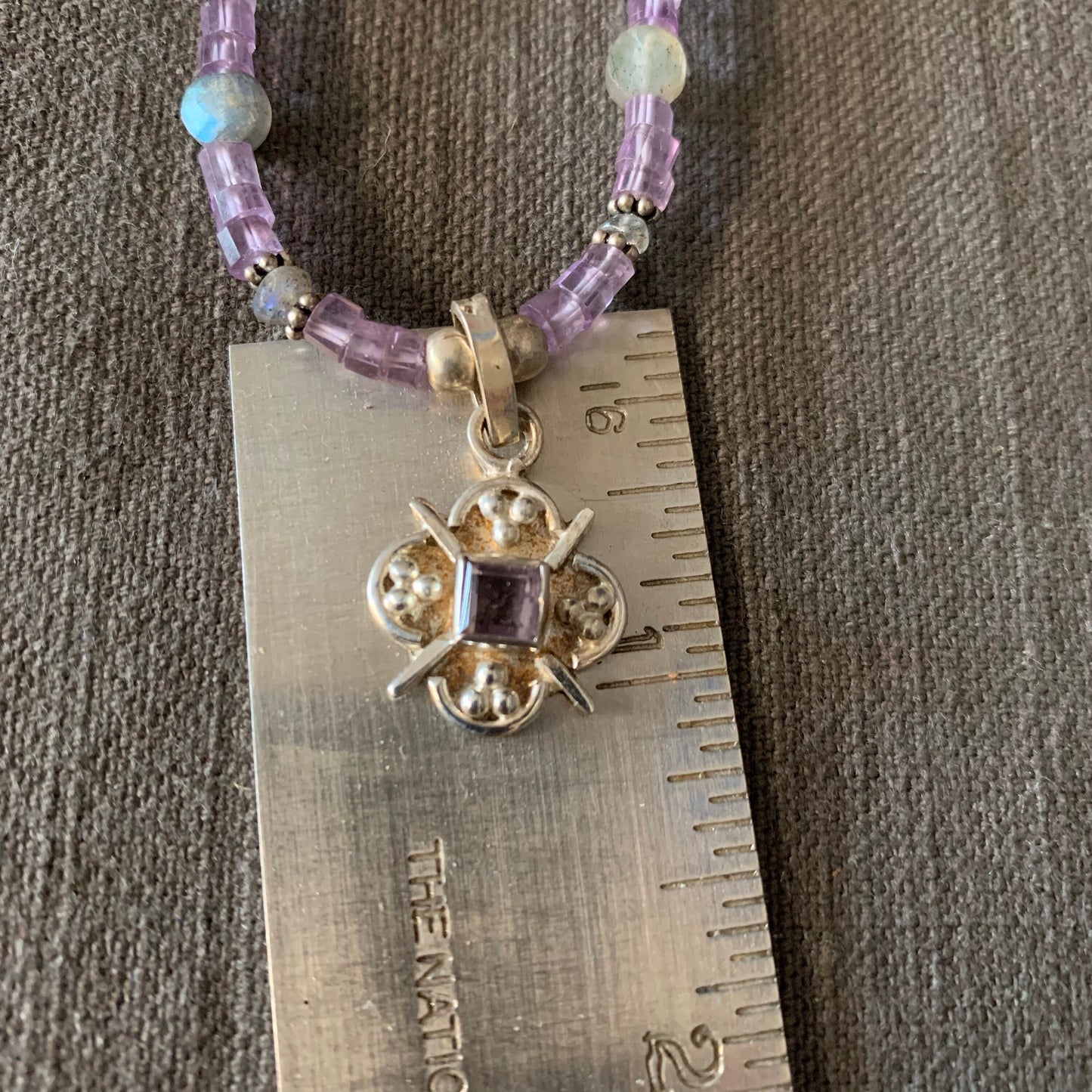necklace "North Star" Amethyst pendant, Amethyst, Labradorite, Celestial series, Guiding Light, Reiki charged, Chakra jewelry