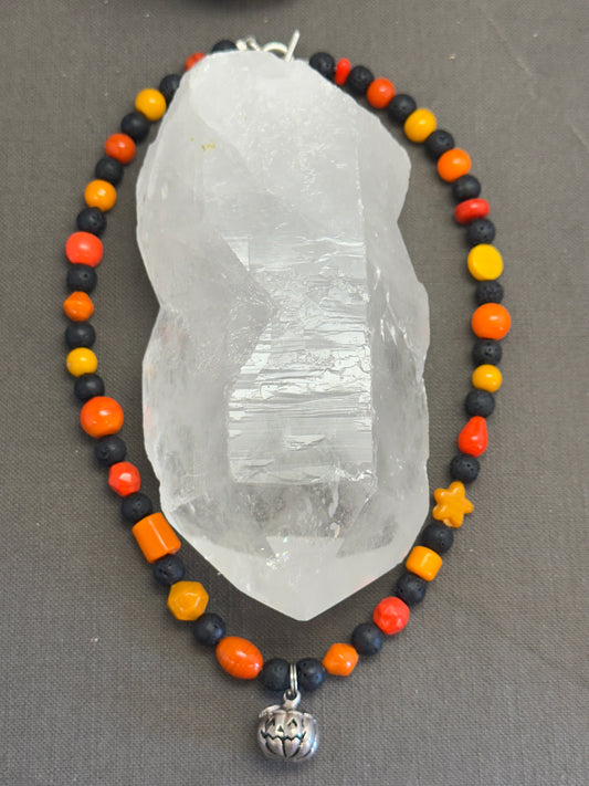 Jack-o’-lantern necklace