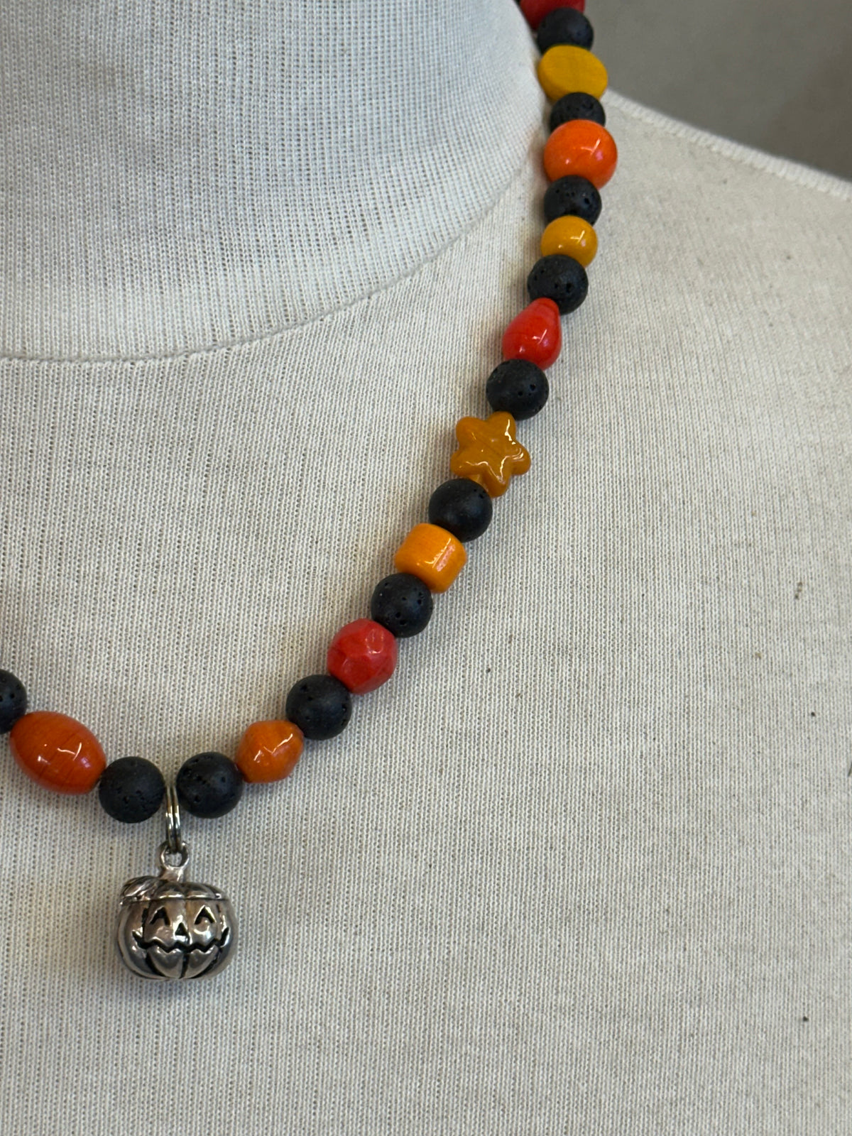 Jack-o’-lantern necklace