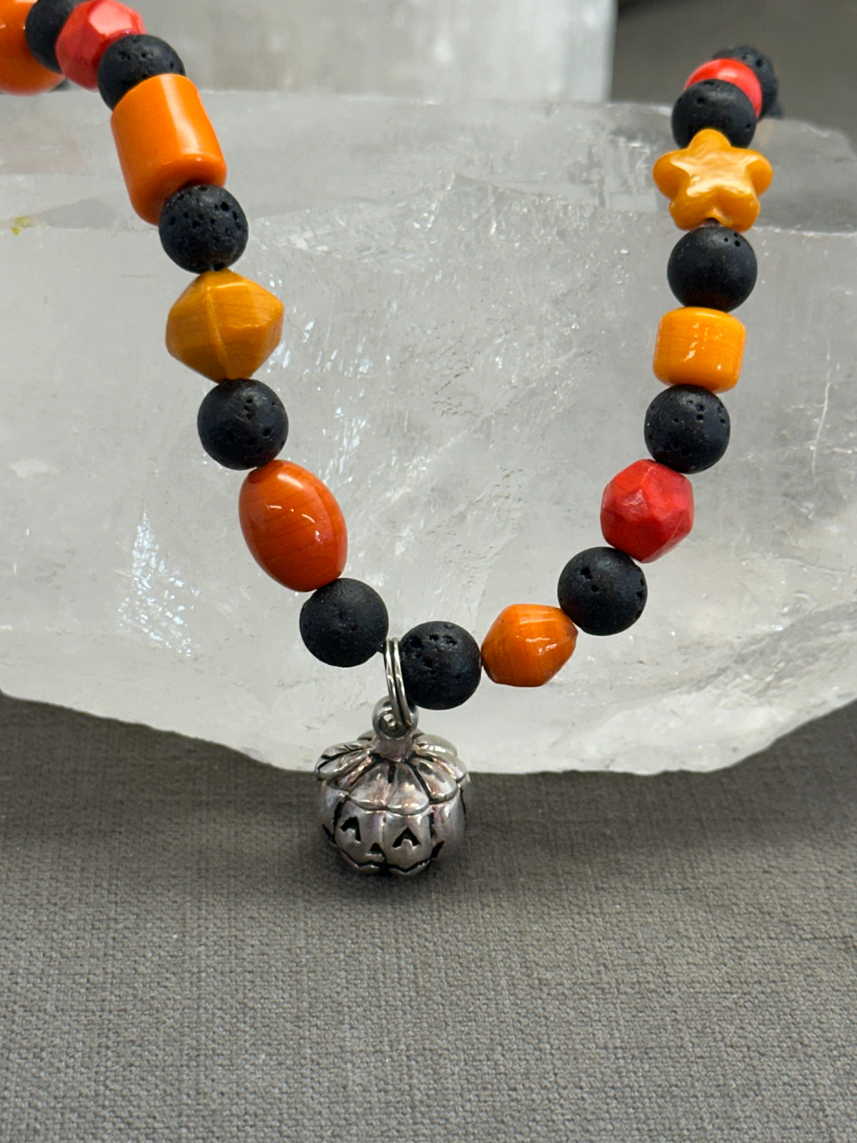 Jack-o’-lantern necklace