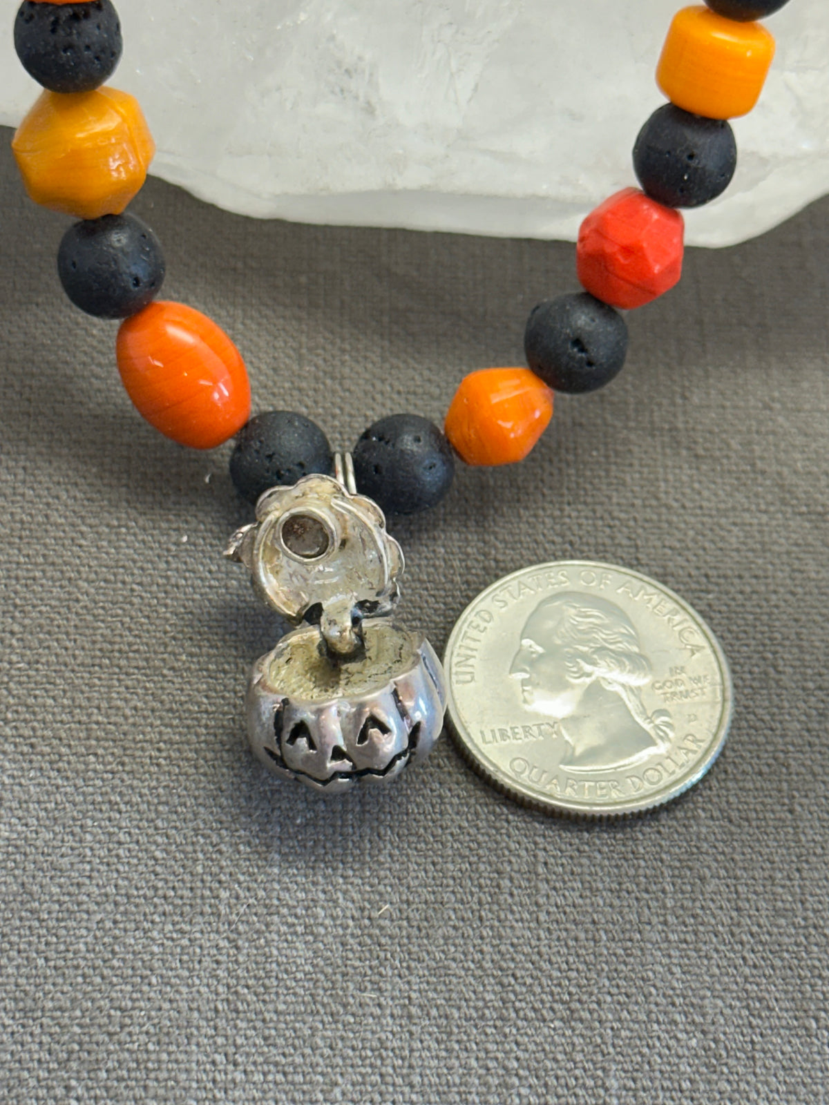 Jack-o’-lantern necklace
