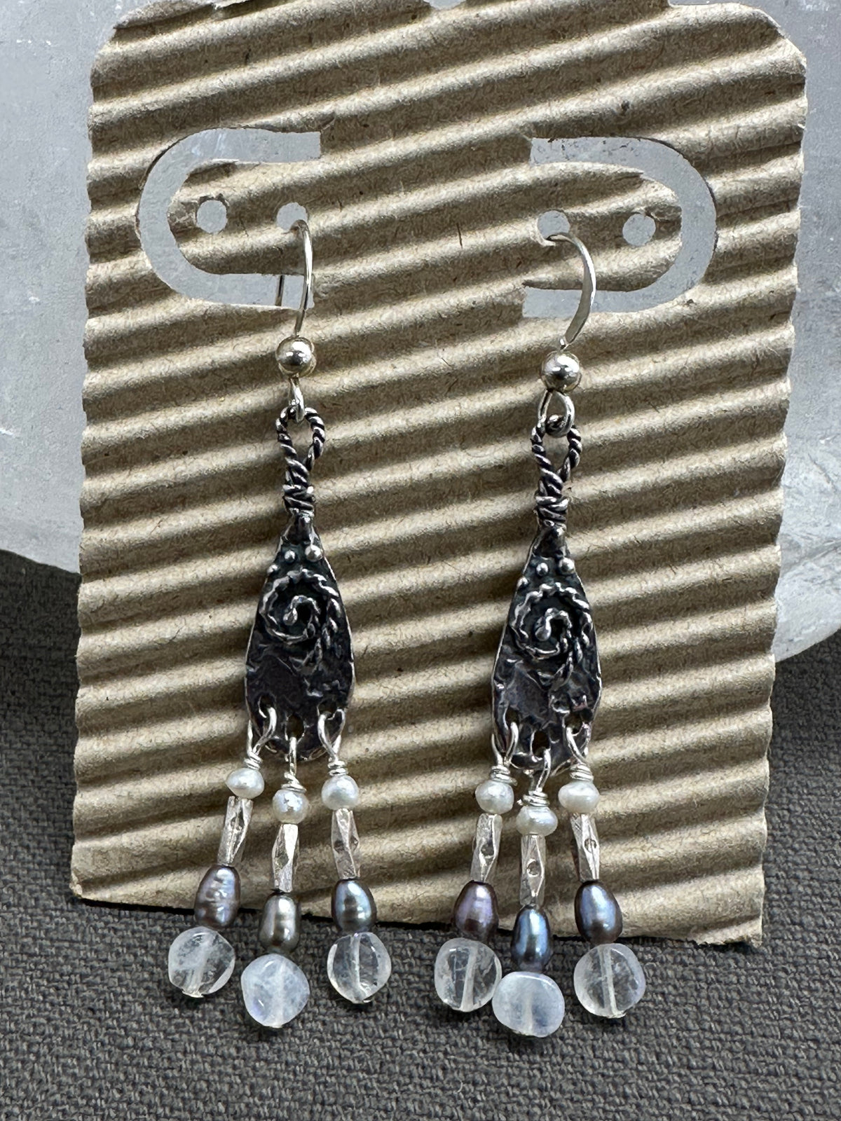 Spirals and Pearls earrings