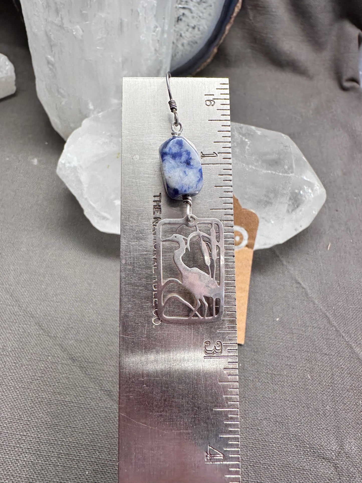 Cranes and Sodalite earrings