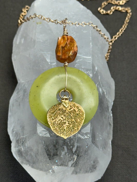 Flaming Leaf pendant