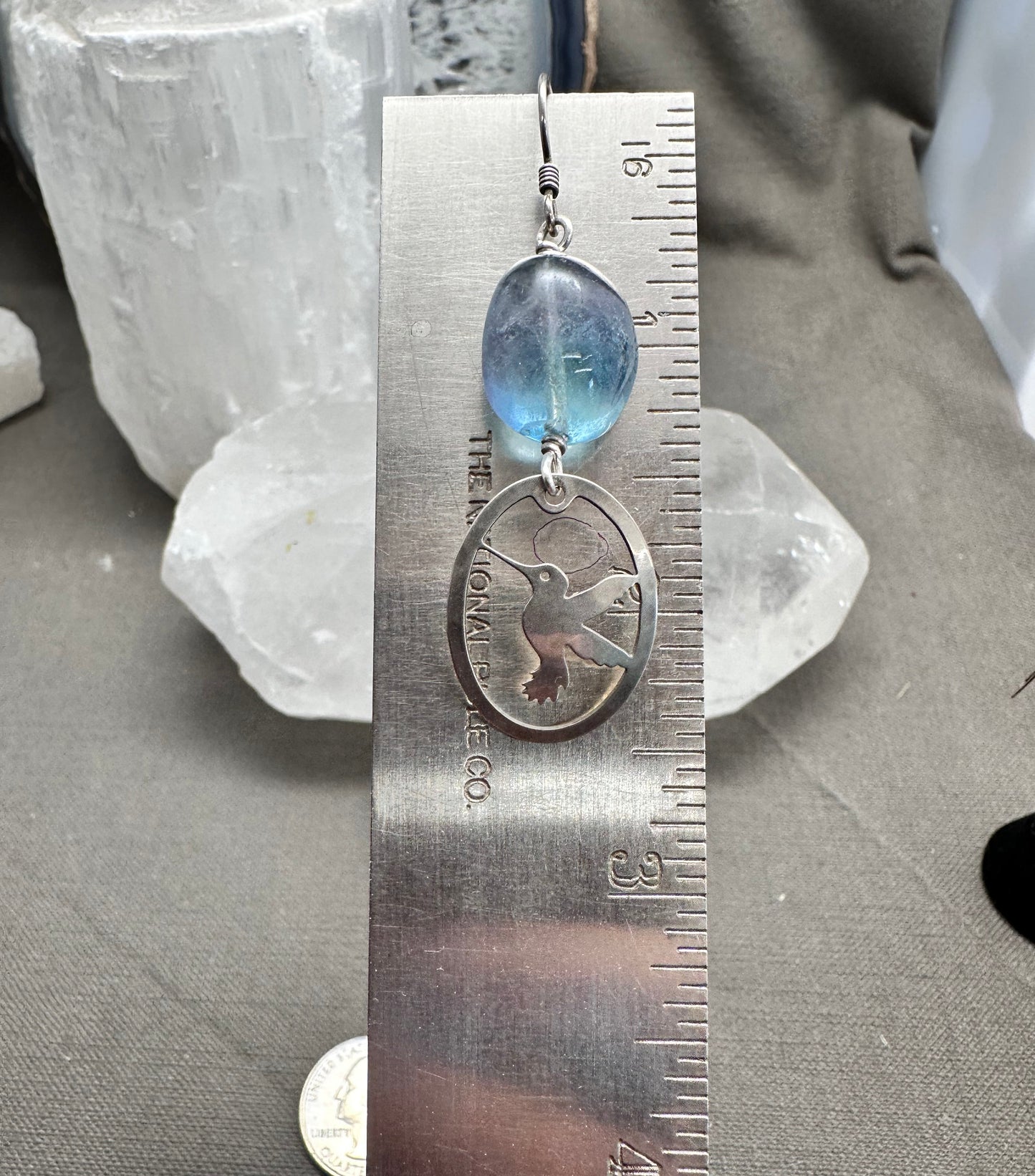 Hummingbirds and Fluorite earrings