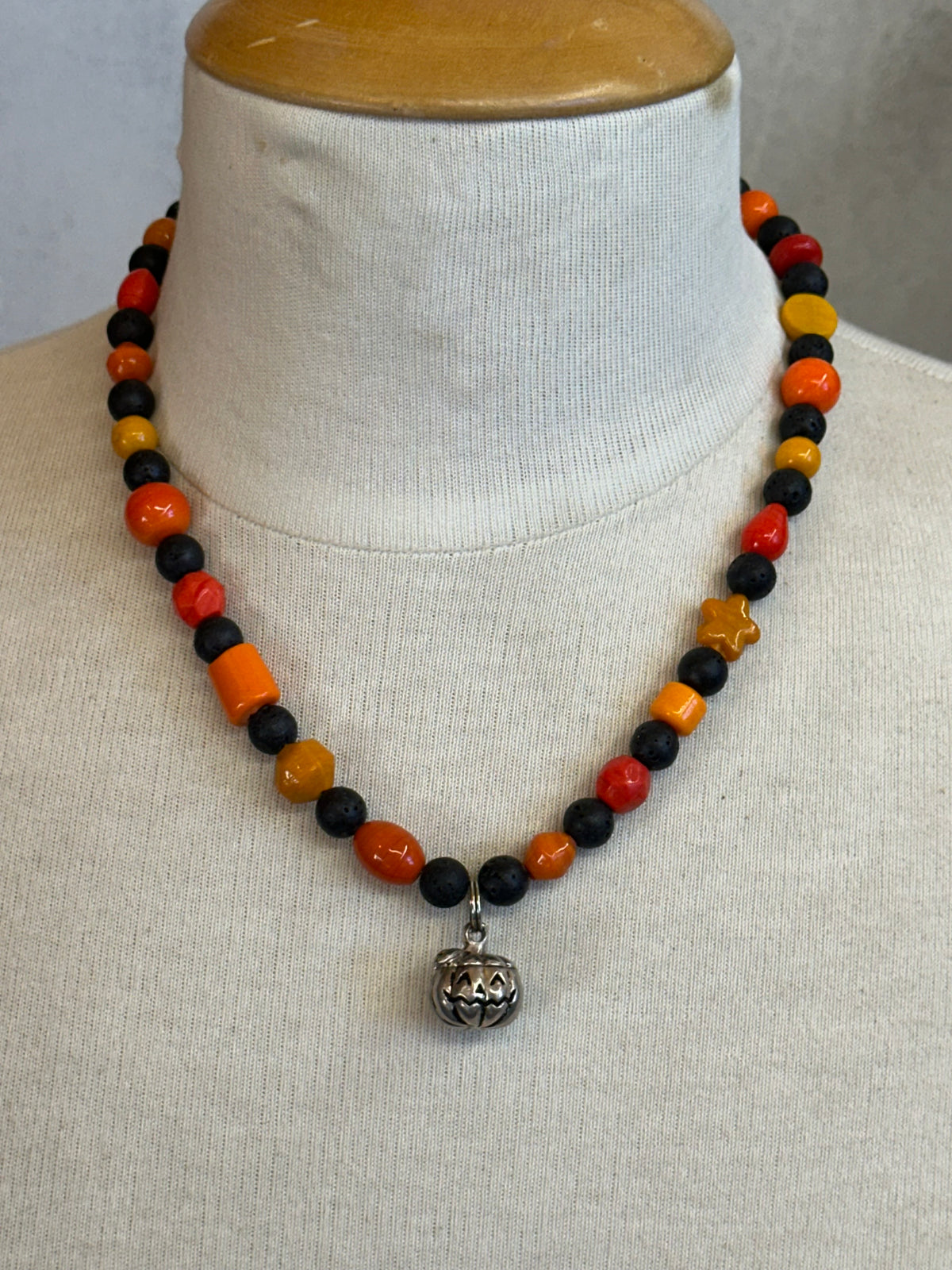 Jack-o’-lantern necklace