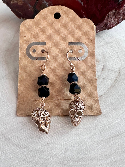 Bronze Filigree Skulls