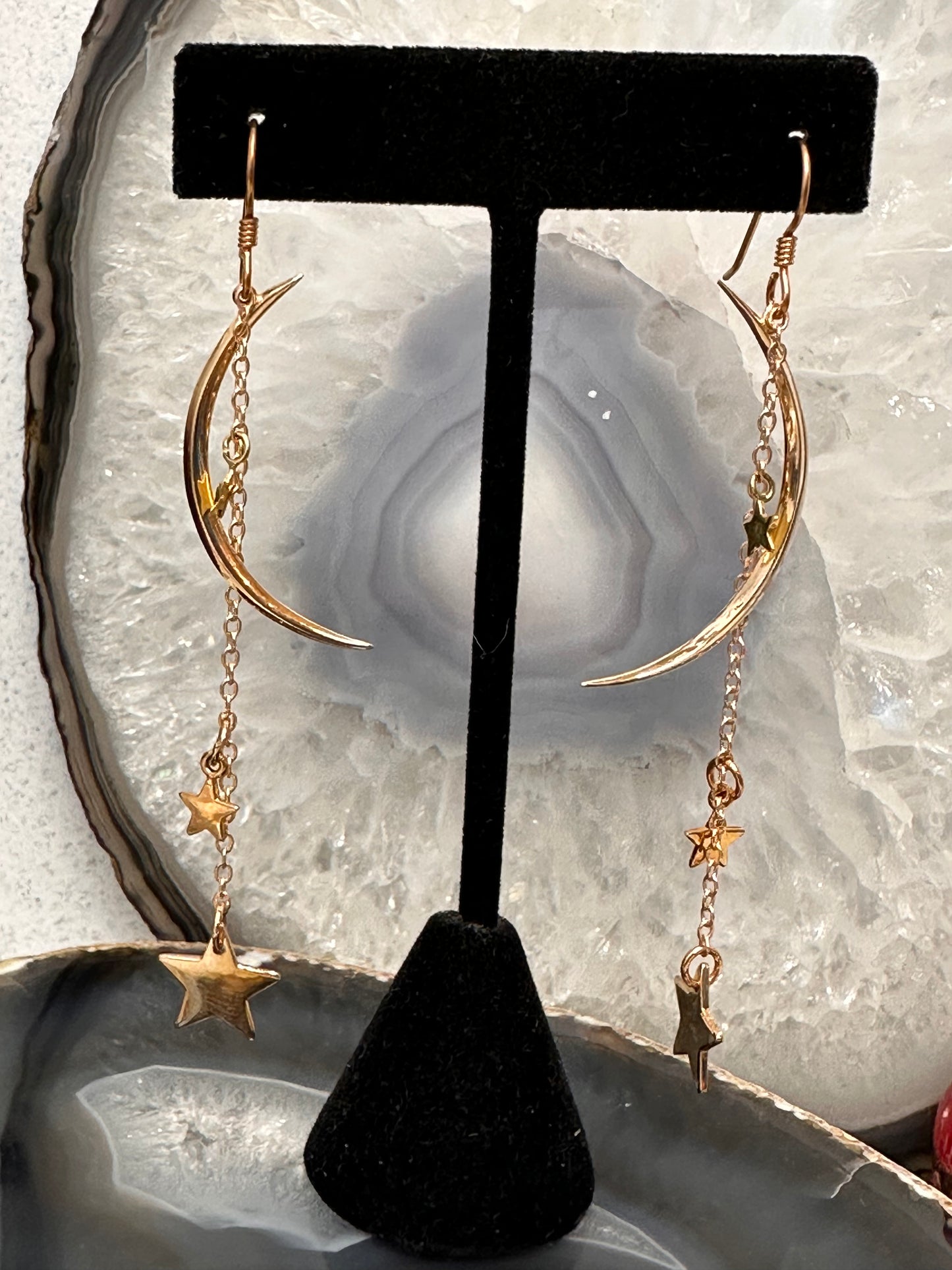 New Moon & Stars earrings