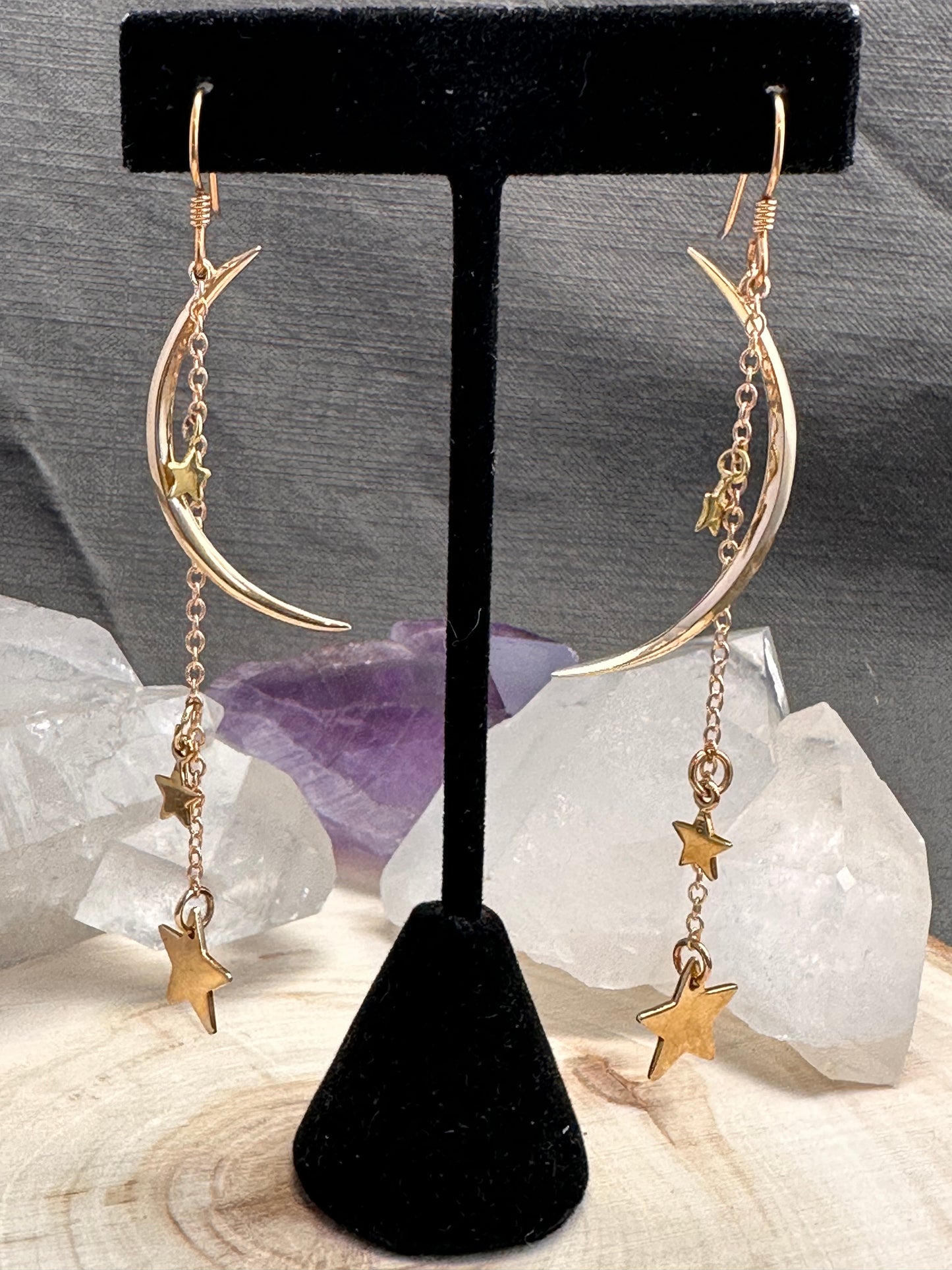 New Moon & Stars earrings