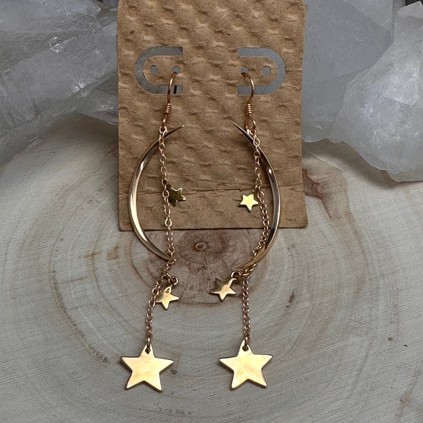 New Moon & Stars earrings