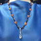 necklace "Overcoming Obstacles with Love" carved Quartz Ganesh pendant, Aventurine hearts, Garnets, Gift idea, Gender Neutral, Reiki charged