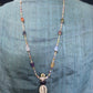 necklace "Fae Feather" carved bone Feather with Amethyst & Citrine pendant, Fairy jewelry, Semi-precious stones, Gift idea, Fae necklace