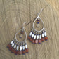 earrings "Radiant Chandeliers" Chandelier earrings, Sterling charms, Afghan Lapis, Carnelian, Mother of Pearl, Reiki charged, Gift for Her