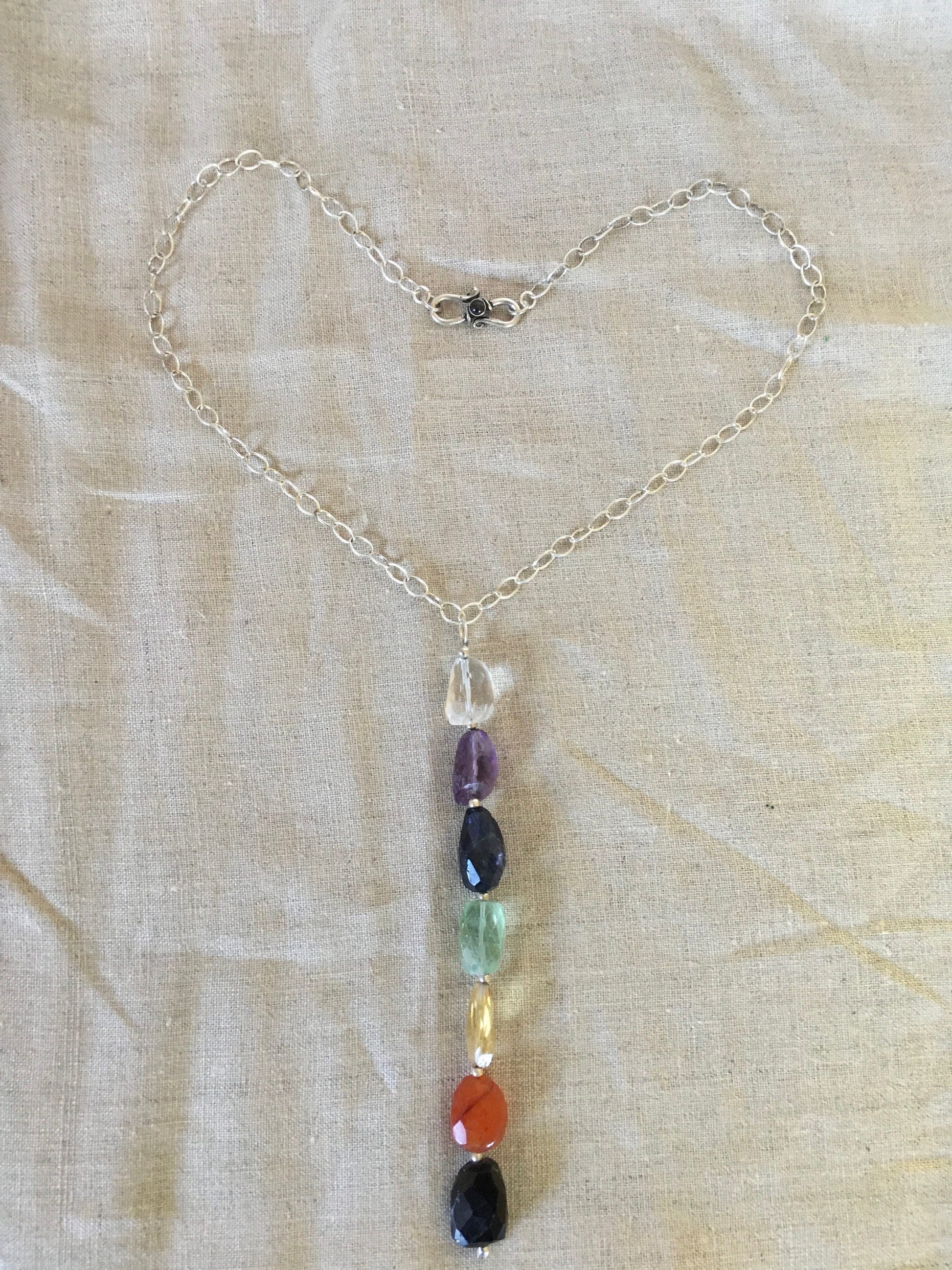 Necklace "Pride" Rainbow pendant, LGBTQ+, chakra jewelry, Reiki charged, statement piece, Gender Neutral, Gift Idea, Semi Precious stones