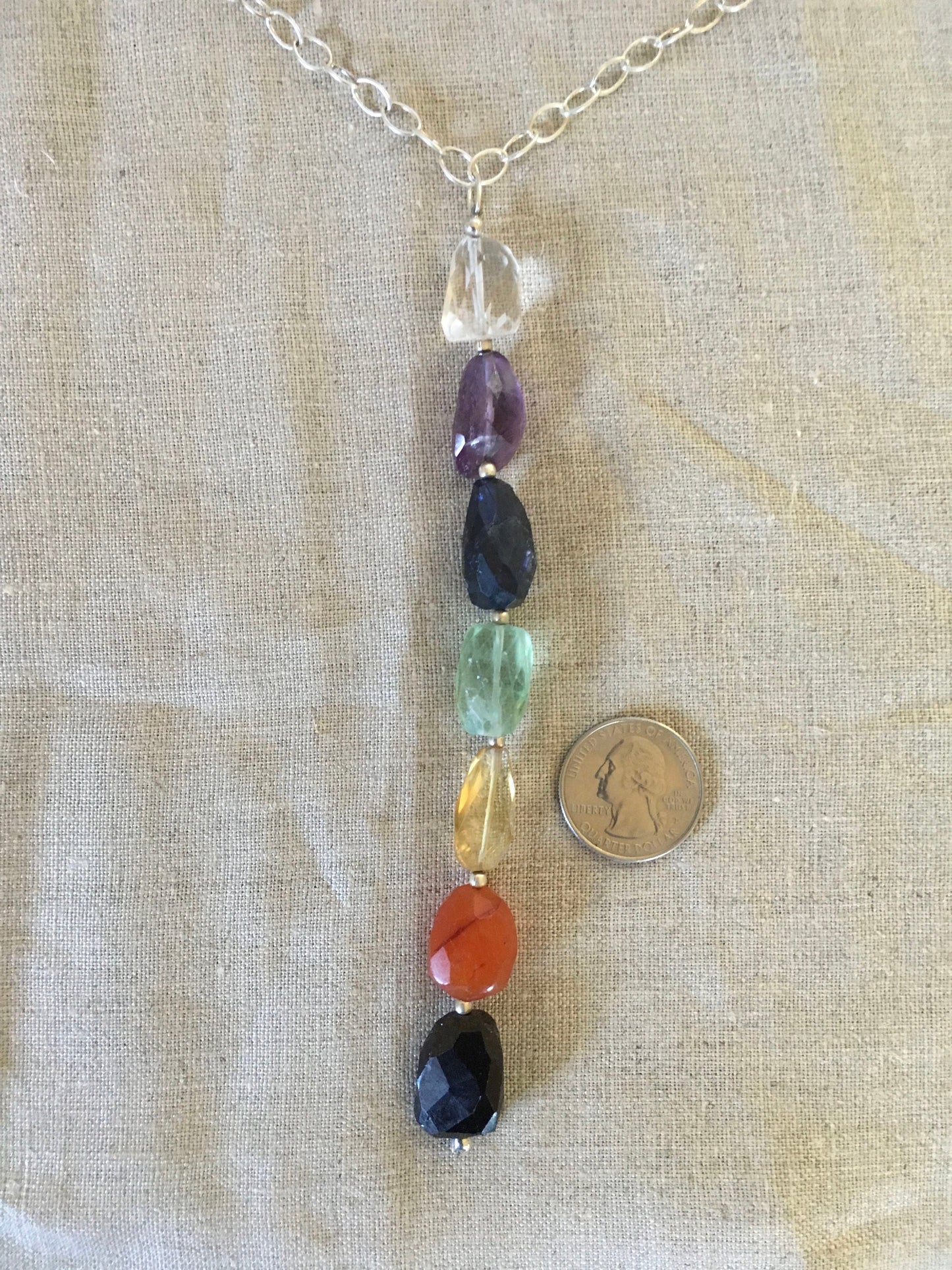 Necklace "Pride" Rainbow pendant, LGBTQ+, chakra jewelry, Reiki charged, statement piece, Gender Neutral, Gift Idea, Semi Precious stones