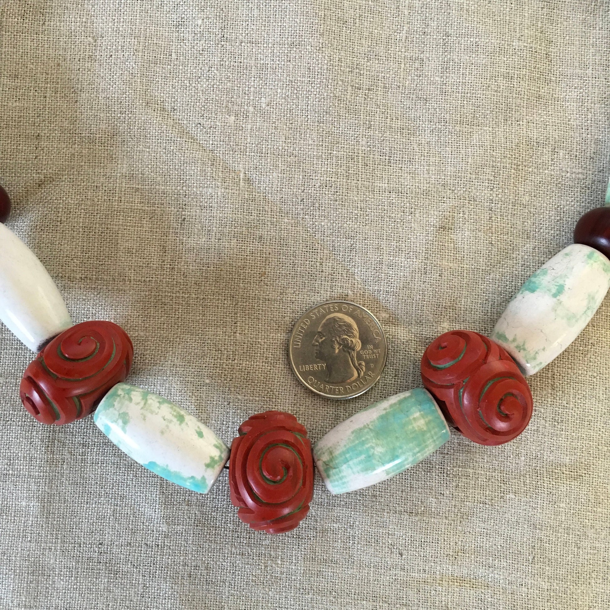 necklace "Mystery" Statement piece, Carved beads, Gender Neutral Jewelry, Large stone necklace, Reiki charged, Gift idea