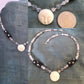 necklace "Sleeping Sister" Carved Bone Moon focal, Quartz, Labradorite, Batiked bone beads, Moon Jewelry, Gender neutral, Reiki charged