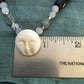 necklace "Sleeping Sister" Carved Bone Moon focal, Quartz, Labradorite, Batiked bone beads, Moon Jewelry, Gender neutral, Reiki charged