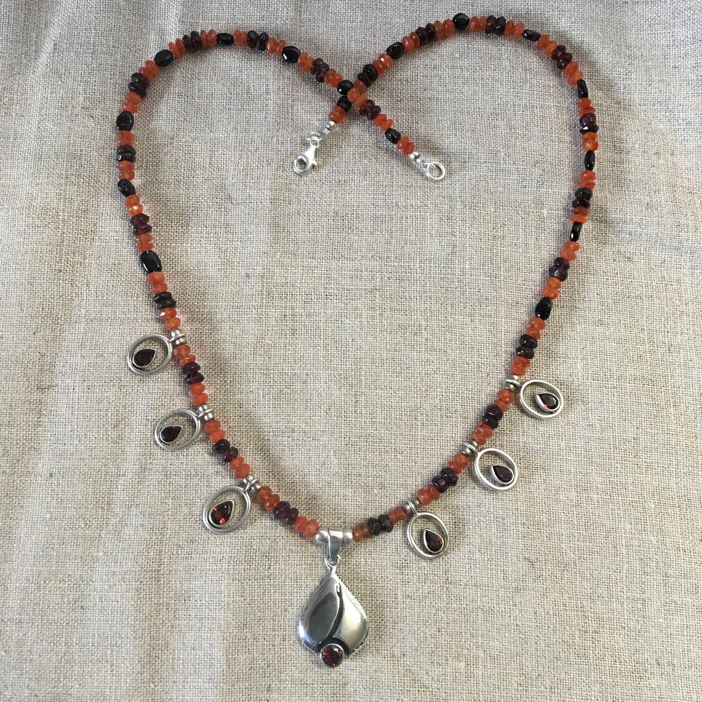 garnet necklace "Sacred Flame" Garnet pendants, Carnelian, Chakra jewelry, Sacral and Root Chakras, Reiki charged, Gift idea, Fire necklace