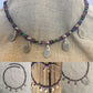 Peacock necklace "Watchful Beauty" Fine Silver Peacock feathers, Amethyst, Green Agate, Rainbow Hematite, Hera, Juno, Hill Tribe Silver