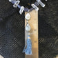 Necklace "Storm Clouds" Solar Quartz & Tassel pendant, Raw Iolite, Quartz Points, Tassel jewelry, Gender Neutral Gift Idea, Statement piece