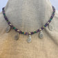 Peacock necklace "Watchful Beauty" Fine Silver Peacock feathers, Amethyst, Green Agate, Rainbow Hematite, Hera, Juno, Hill Tribe Silver