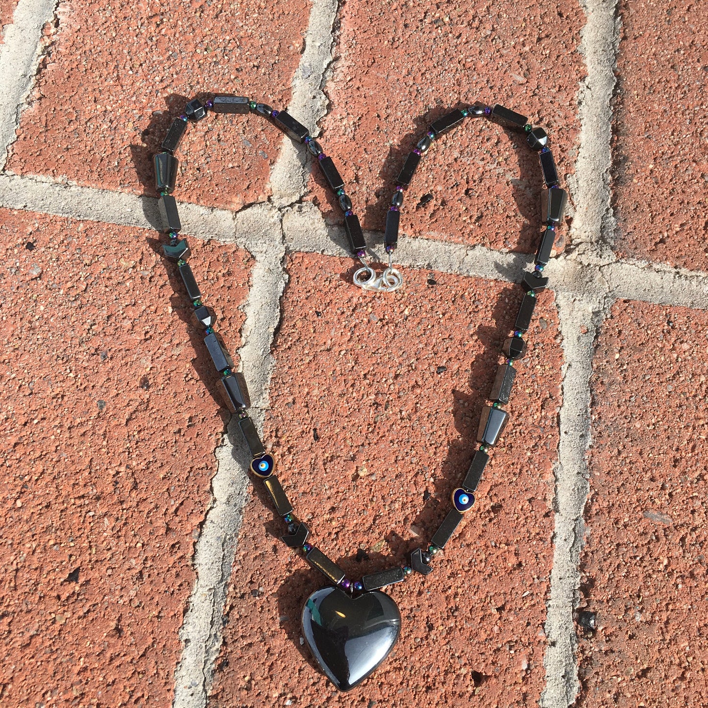 necklace "Grounded in Love" Hematite Heart pendant, Hematite necklace, Self Love jewelry, gift idea, Heart jewelry, Reiki charged, valentine