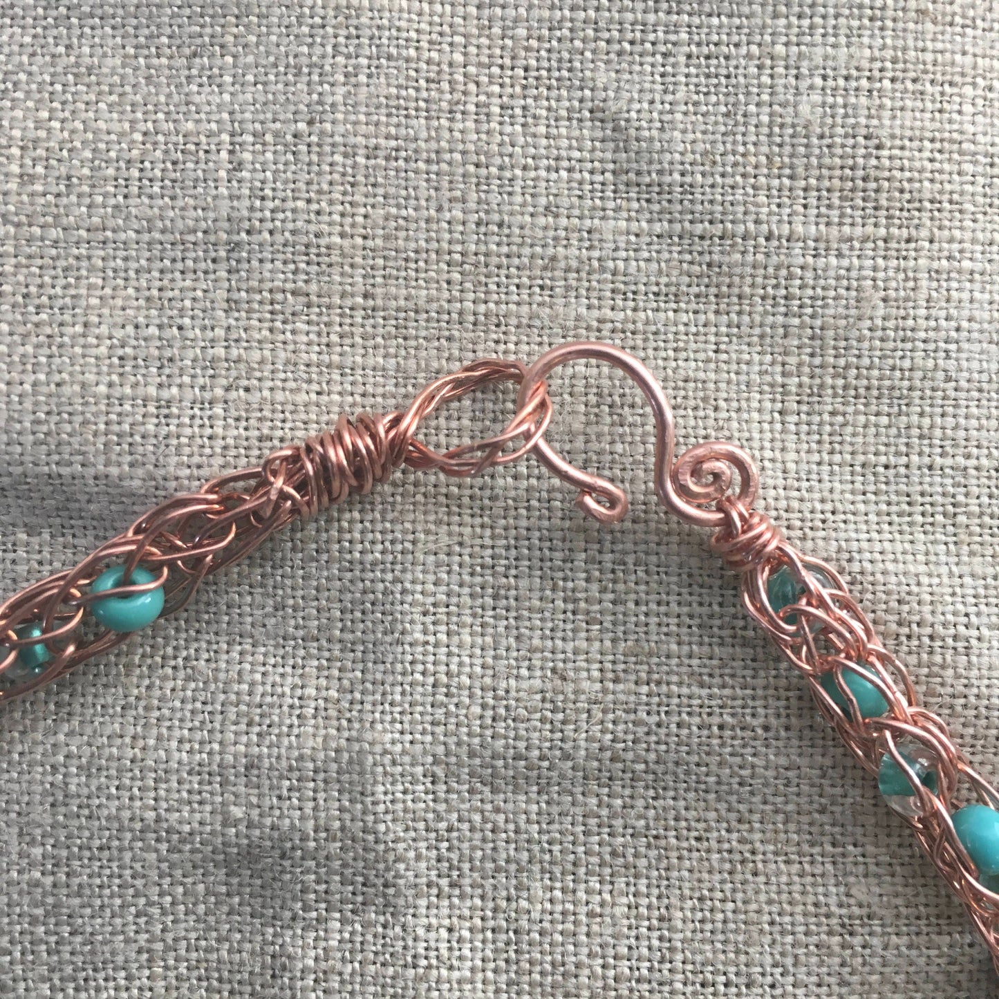 viking knit necklace "Key to Higher Self" handmade Copper chain with beads, Copper Key, Copper Charm, Fluorite, Reiki charged, Gift idea