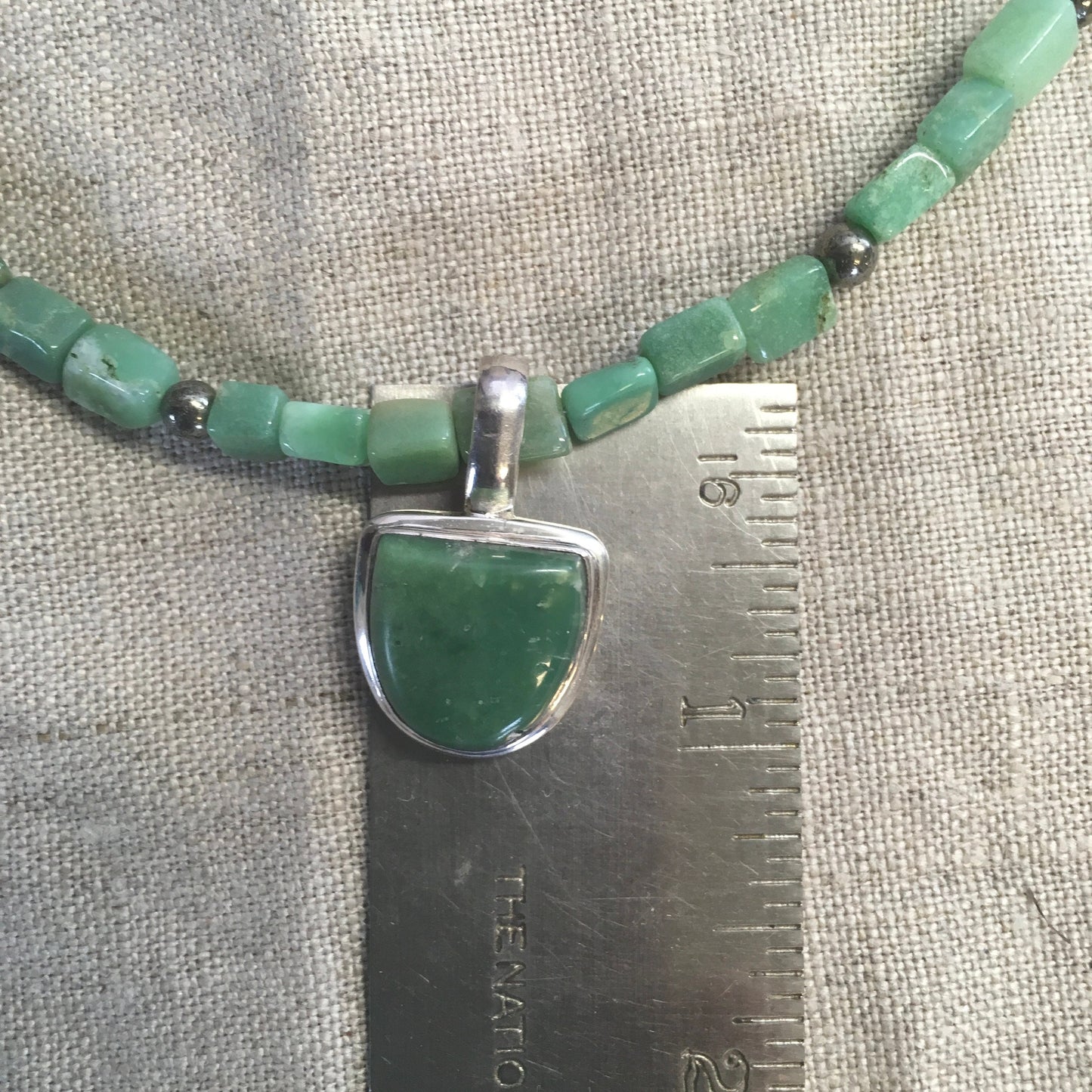 necklace "I Grow" Chrysoprase pendant and beads, Pyrite, Bronzite, Reiki charged, Gender Neutral jewelry, Spring jewelry, heart chakra piece