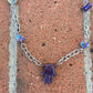 necklace "Royal Hand" Ceramic Hamsa, Hand of Fatima, Hand of God, millefiori beads, Bohemian necklace,  upcycled chain, Reiki charged
