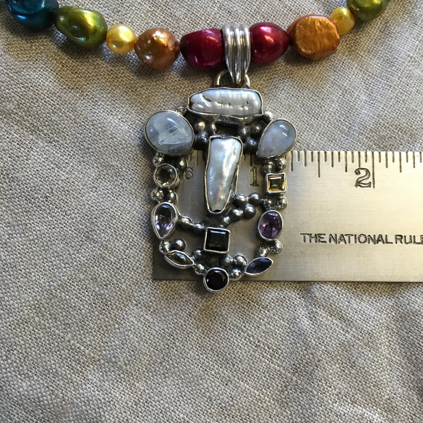 necklace "Healing Colors" Multi Stone Pendant, Pride, LGBTQ+, Rainbow dyed Pearls, Reiki charged, Rainbow jewelry, Gender Neutral, Gift Idea