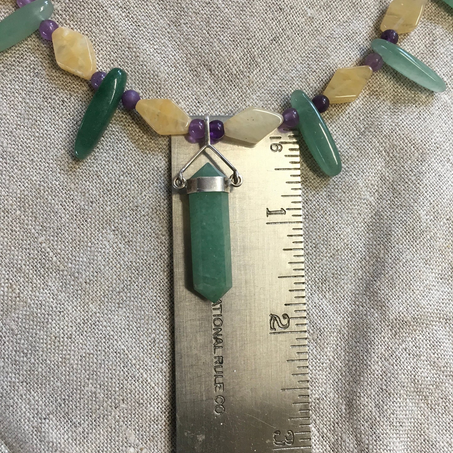 necklace "Lucky" Aventurine Pendant, Agate, Amethyst, Green Aventurine, Good luck, Statement piece, Reiki charged, Gender Neutral, Gift idea