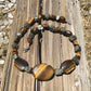 necklace "Abundance" Tiger Eye Focal Beads, Raw Pyrite, Tiger Eye, Statement Piece, For Everyone, Reiki charged, Gift idea, Summer jewely