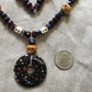 necklace "Despoina" Persephone necklace, Millefiori, Skulls, Garnet, Statement piece, Underworld, Reiki charged, Gift Idea, For Anyone