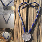 necklace "Universal Flow" Hill Tribe Silver pendant, Afghan Lapis, Grey Moonstone, Pyrite, Gender Neutral, Gift idea, Reiki charged