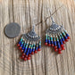 earrings "Cleo's Chandeliers" Sterling charm, Carnelian, Afghan Lapis, Turquoise, Chandelier earrings, Boho style, Belly Dancer earrings
